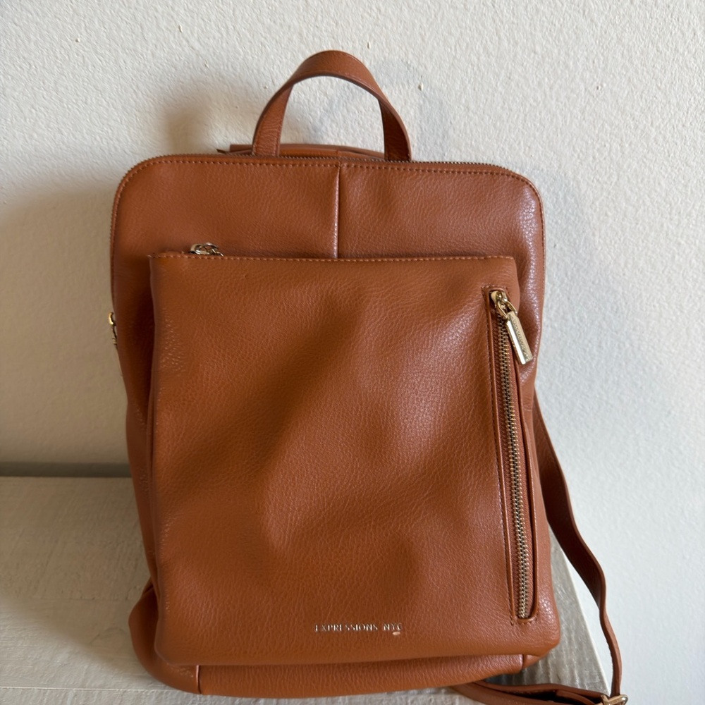 Brown Leather Backpack - Picture 1 of 2